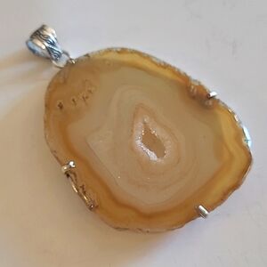 Yellow Druzy Agate Pendant